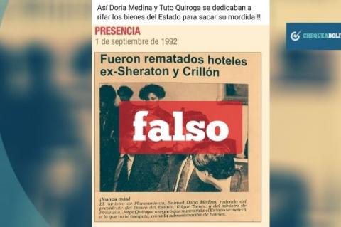 Captura de la falsa noticia que se comparte en las redes sociales. 