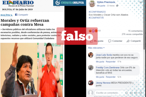 Una captura de la información que circula en Facebook