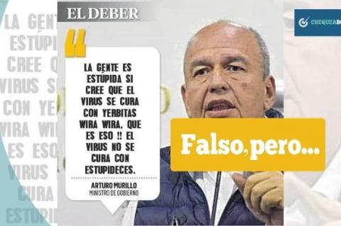 Imagen atribuida al periódico El Deber que se comparte en Facebook. 