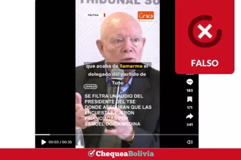 La captura de la publicación falsa que circula en redes sociales. 