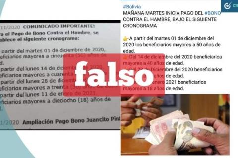 Presuntos cronogramas de pago del bono contra el hambre