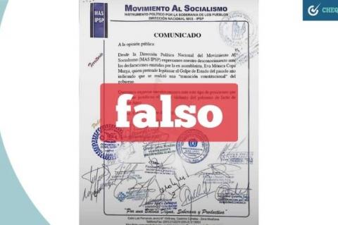 Carta falsa del MAS