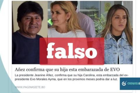 Captura de la noticia falsa que circula en Facebook. 