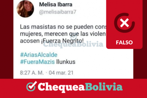 Captura del tuit falso de Ibarra que se comparte en Facebook y WhatsApp. 