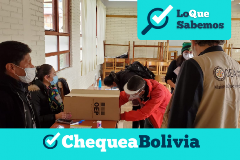 La Misión Electoral de la OEA en Bolivia observando la apertura de centros de votación, en La Paz.