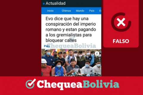 La captura de la publicación falsa que circula en Facebook. 