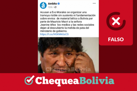 La captura de la publicación que circula en Facebook. 