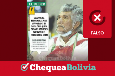 La captura de la publicación que circula en Facebook. 