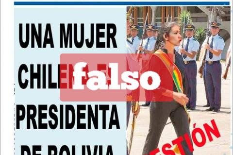 La falsa portada de El Mercurio de Antofagasta. 