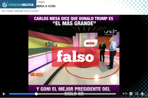 Una captura del video falso que circula en Facebook. 