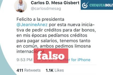 La captura de pantalla del supuesto tuit que se hizo viral.