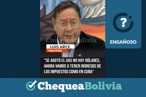 Captura la de declaración engañosa atribuida a Luis Arce.