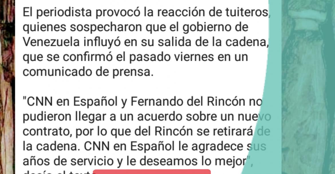 Información que circula en WhatsApp.