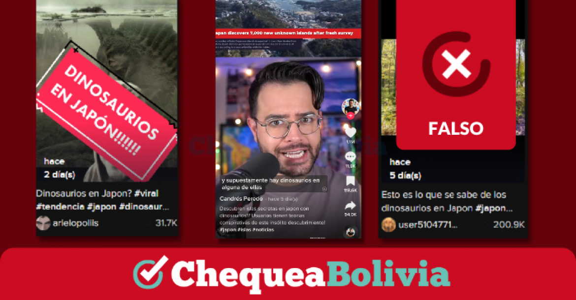 Videos virales de TikTok que anuncian erróneamente que descubrieron dinosaurios.