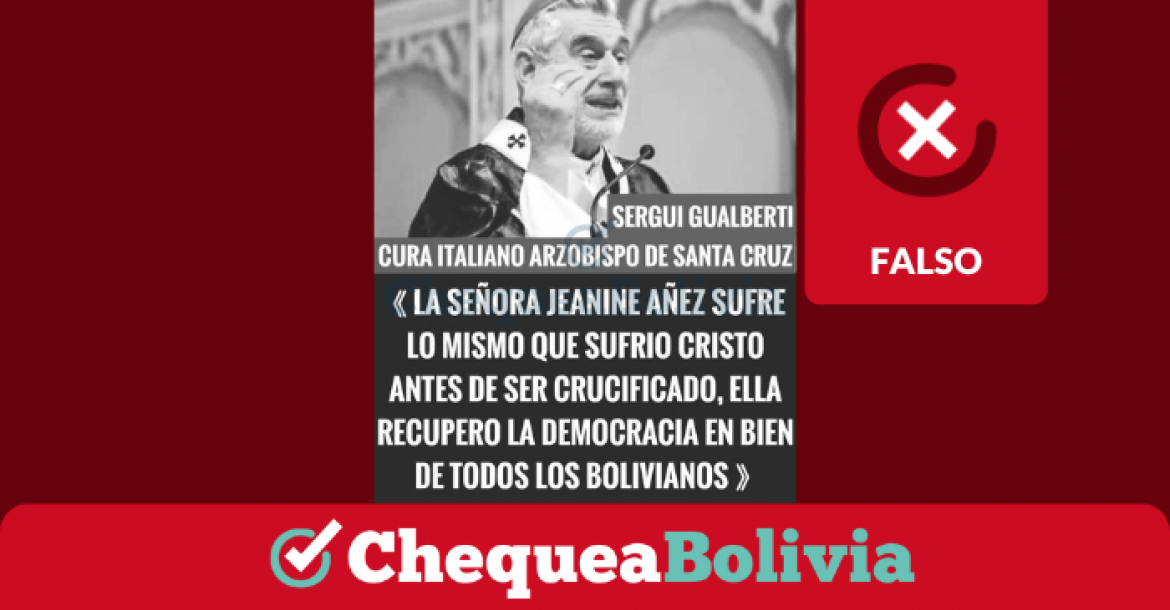 Imagen con una frase falsa atrubuida al Monseñor Sergio Gualberti.