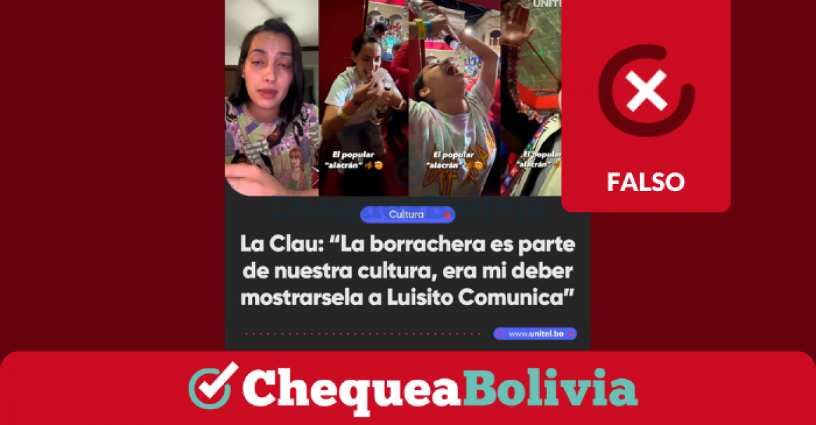 Imagen viral con una frase falsa atribuida a la influencer Claudia Piña.