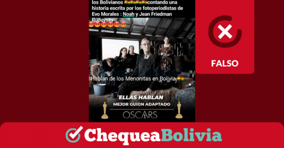 Publicación que difunde desinformación relacionada a Evo Morales y los premios Oscar.