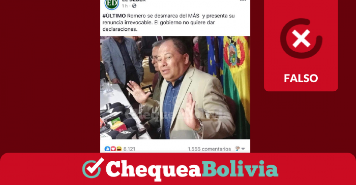 Una captura de la información falsa que circula en redes sociales. 