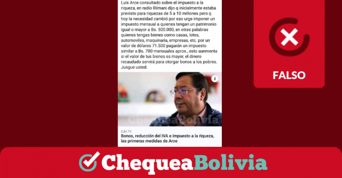 Una captura de la información falsa que circula en redes sociales. 