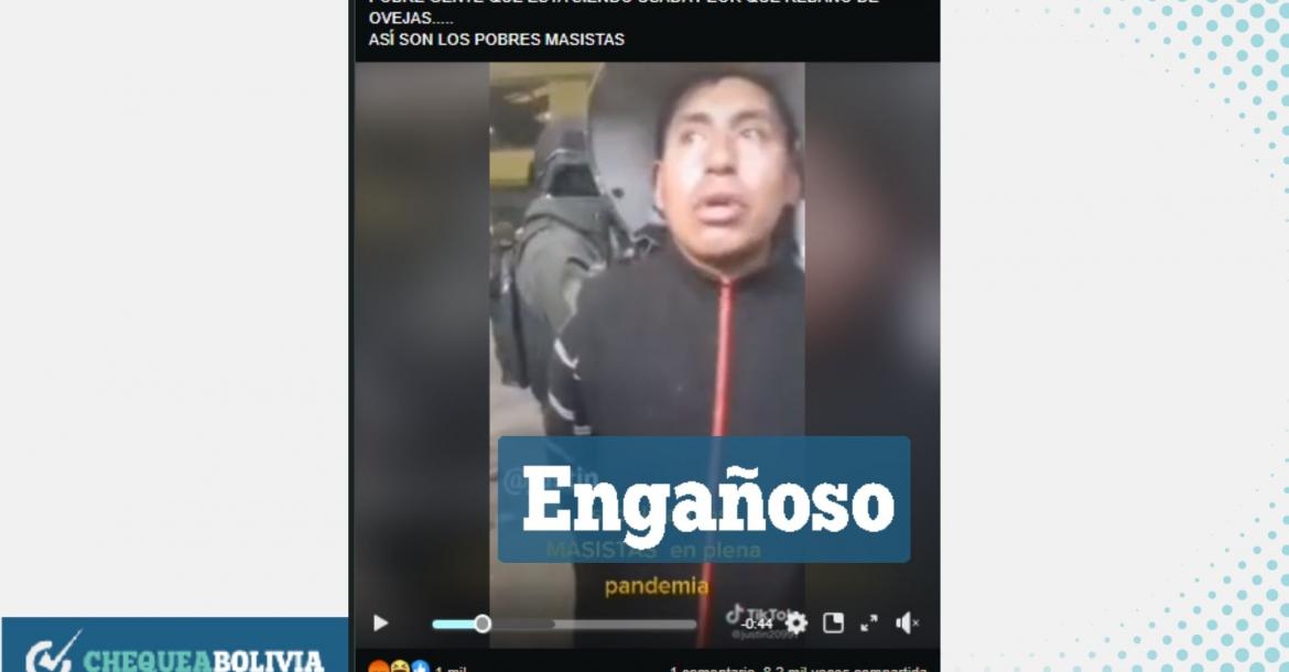 La captura del video que circula en Facebook. 