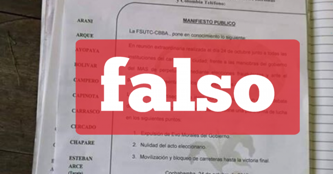 Una captura de la información falsa que circula en las redes sociales. 