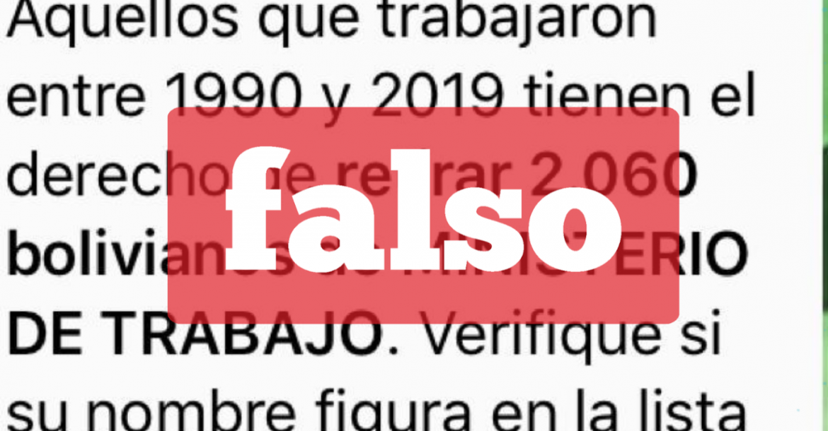 Una captura de la información falsa que circula en redes sociales.