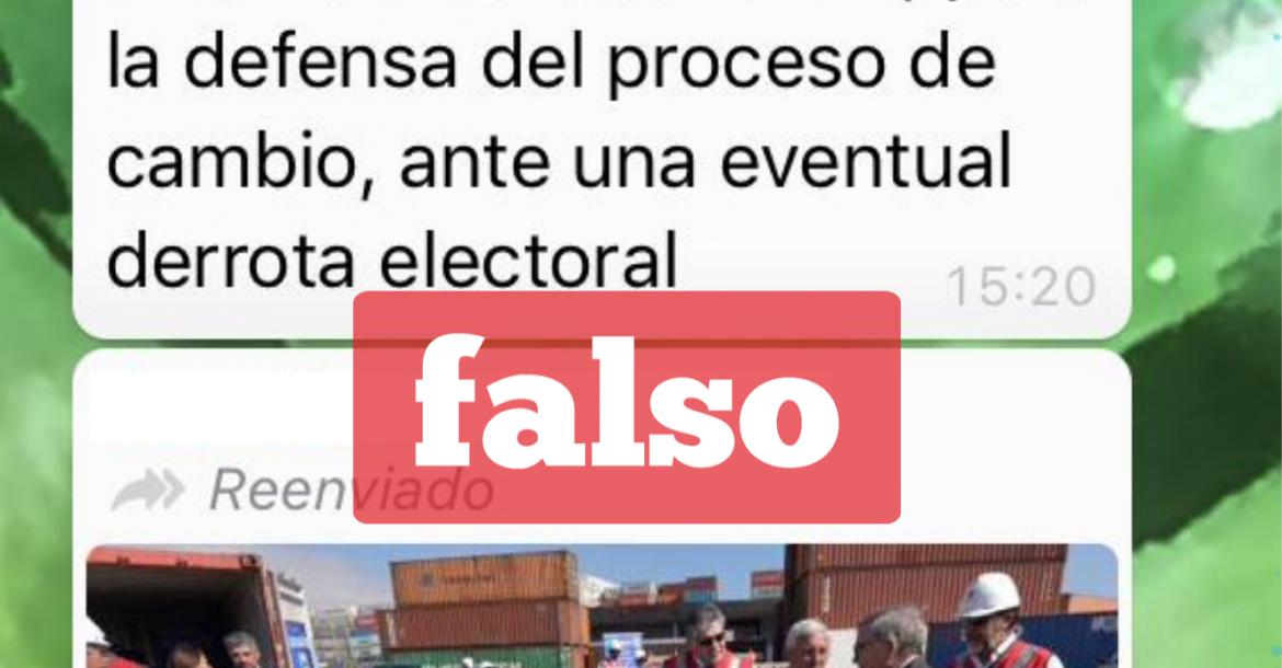 La captura de la información falsa que circula en WhatsApp. 