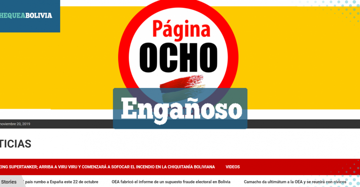 Una captura del portal Página Ocho. 