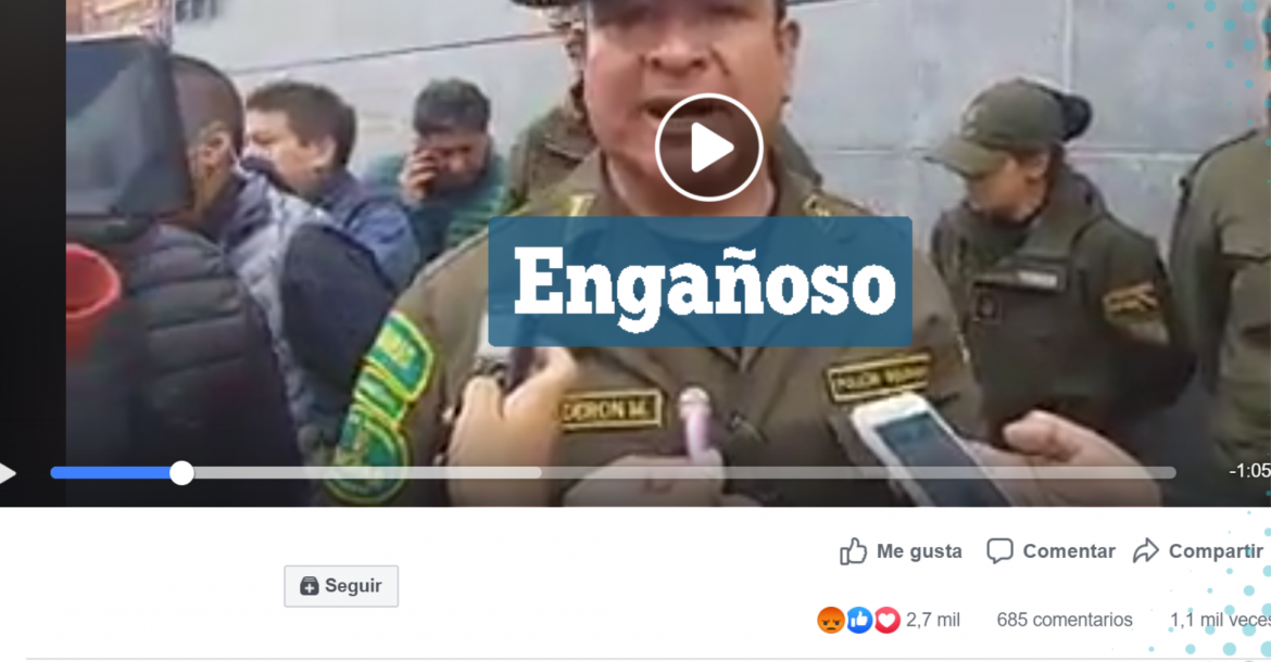 Una captura del video que circula en Facebook. 