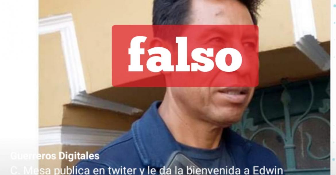 Una captura del tuit falso que circula en Facebook