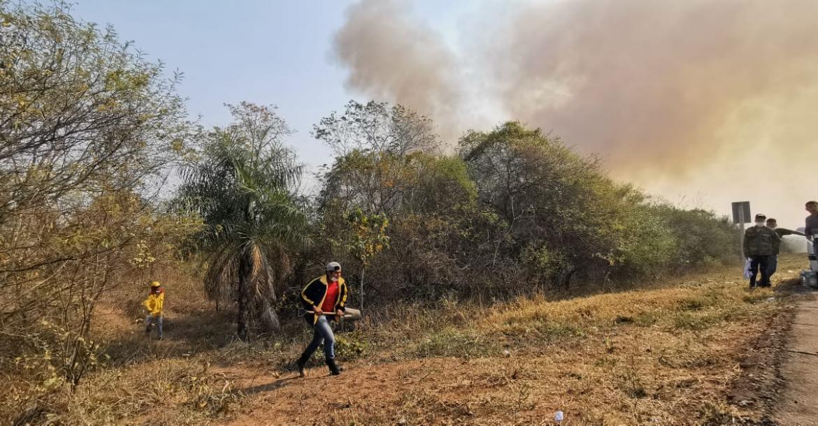 Uno de los puntos del incendio en Roboré. Foto: CAO. 