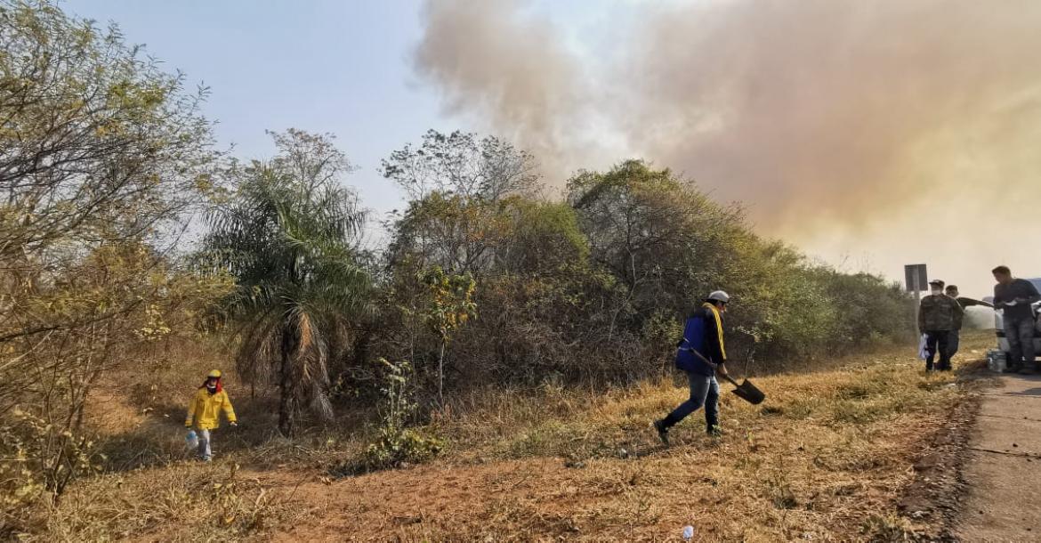 Uno de los puntos del incendio en Roboré. Foto: CAO