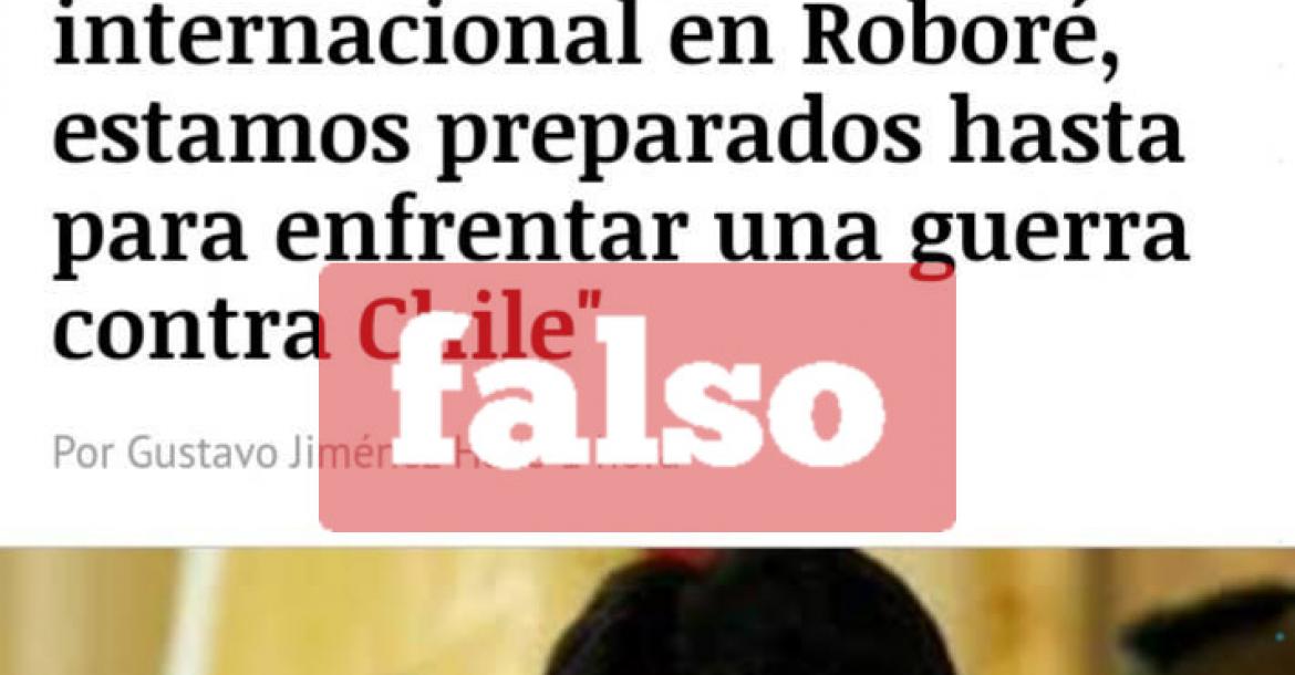 La captura de una noticia falsa que circula en redes sociales. 