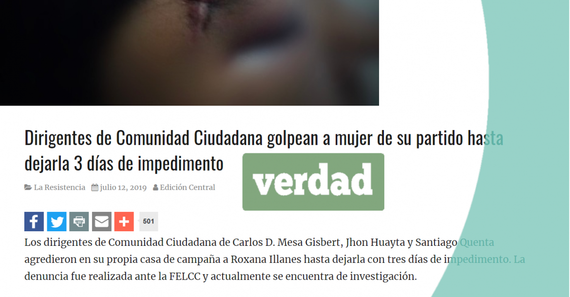La noticia que se construyó sobre el caso de violencia en Comunidad Ciudadana.