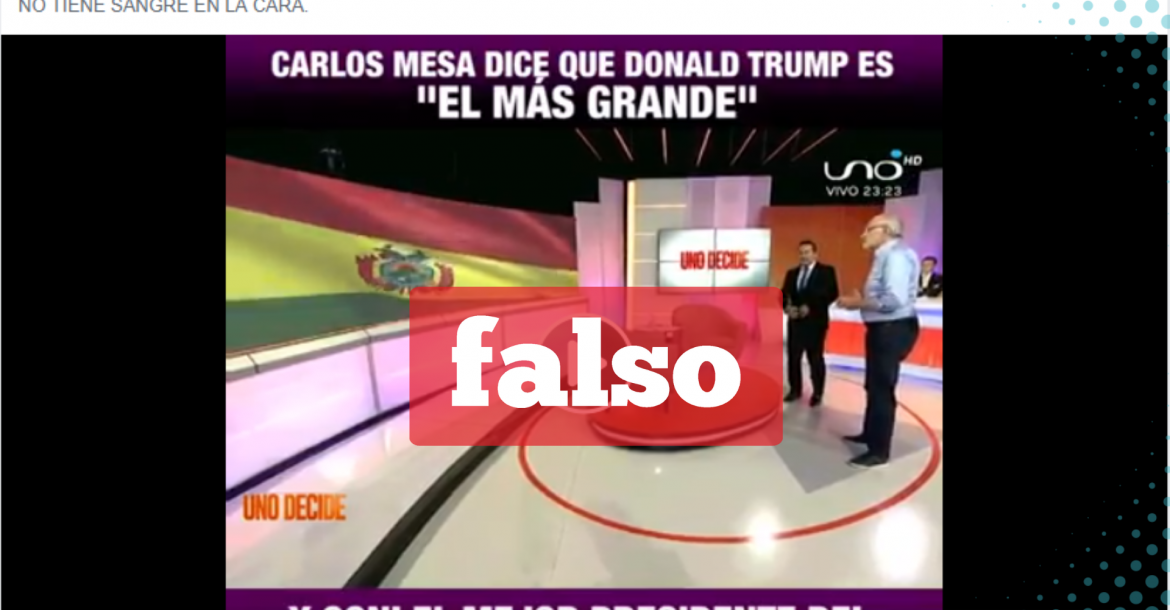 Una captura del video falso que circula en Facebook. 