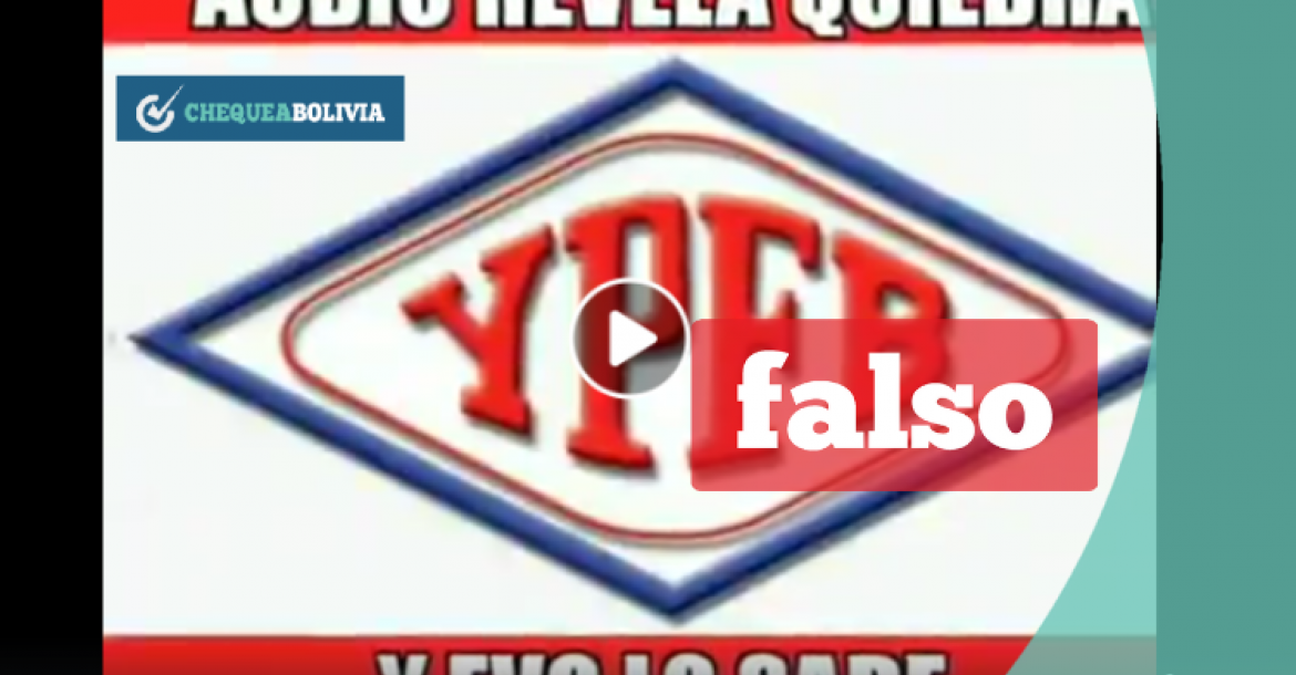 La captura del video en el que se titula que YPFB está en quiebra. 